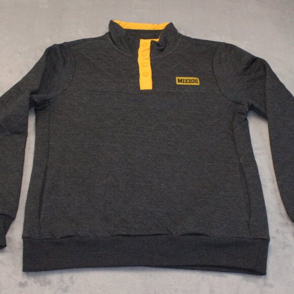 Mizzou Quilted Snap-Collar Long Sleeve Pullover Women's Size Medium - Picture 2 of 8